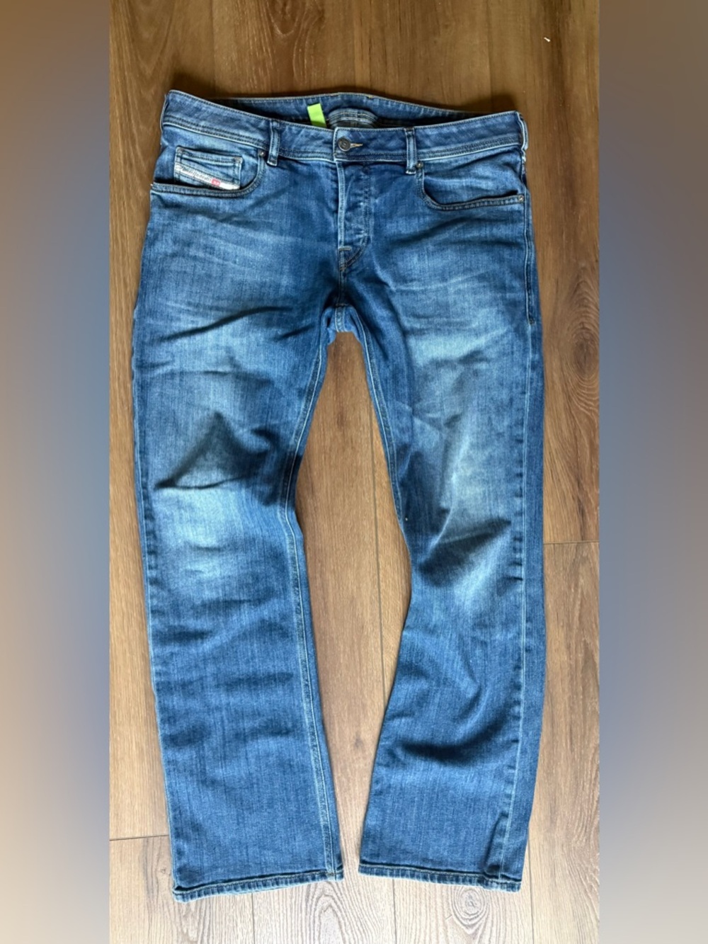 Diesel 2007 BootCut Zatiny Jeans in Blue Wash Whiskers Men 34x31 Button Fly